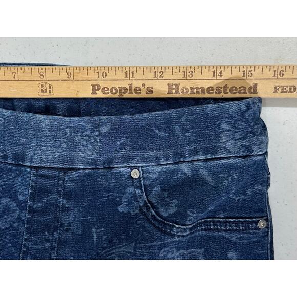 Chicos Capri Jeggings Size 1 or 8 (30x18) Mid Rise Floral Pull On Stretchy - Picture 6 of 8